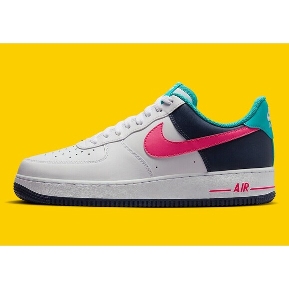 Nike Air Force 1 '07 Shoes White Thunder Blue Pink HF4849-100 Men's Sizes NEW - Picture 1 of 7